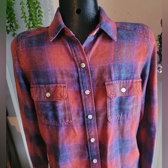 Mossimo Red and Blue Plaid Shirt M - Picture 2 of 4
